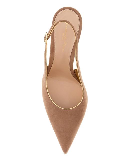 Gianvito Rossi Brown Camel Suede Yves Pumps