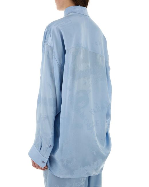 Balenciaga Light Blue Silk Shirt