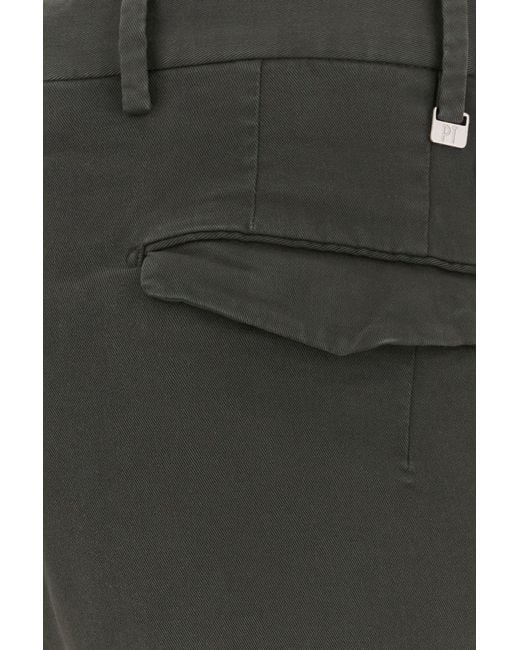 PT Torino Black Charcoal Stretch Cotton Pant for men