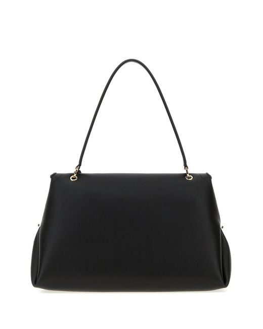 Ferragamo Black Leather Shopping Bag