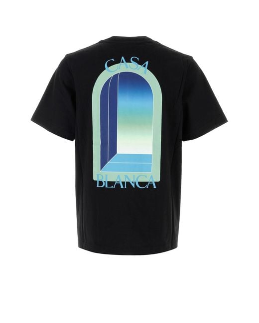 Casablanca Black Cotton T-Shirt for men