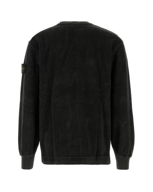 Stone Island Black Charcoal Corduroy Sweatshirt for men