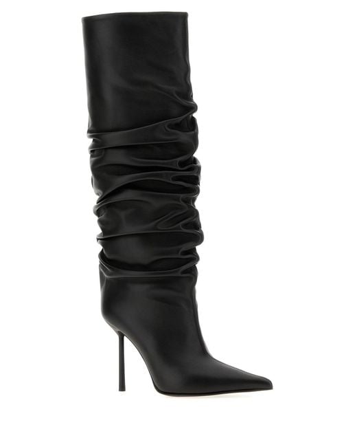 Le Silla Black Leather Bella Boots
