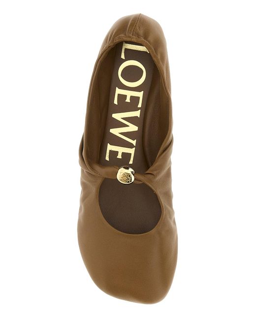 Ballerine Pebble in nappa cammello di Loewe in Brown