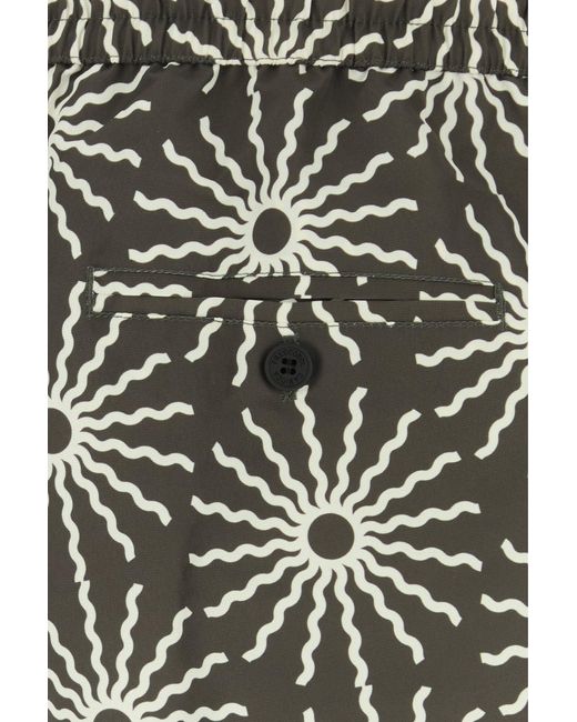 Frescobol Carioca Black Printed Polyester Rio Swimming Shorts for men