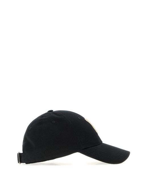 Cappello da baseball in cotone nero di Saint Laurent in Black da Uomo