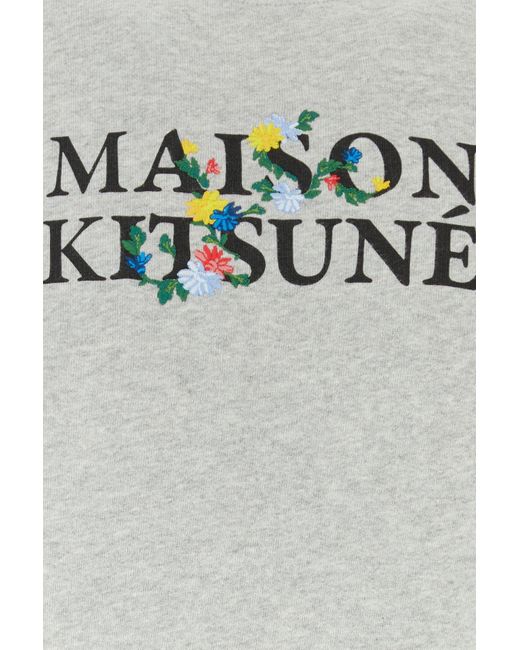 Maison Kitsuné Gray Melange Cotton Sweatshirt for men