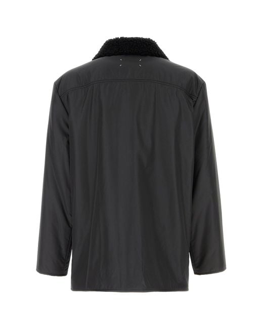 Maison Margiela Black Graphite Polyester Padded Jacket for men