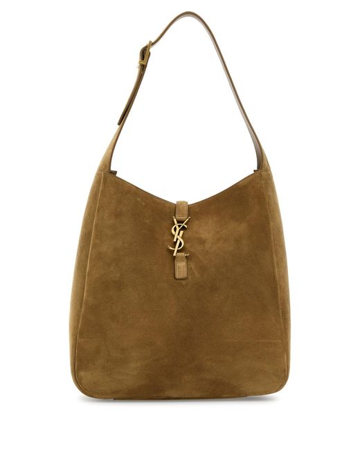 Saint Laurent Brown Biscuit Suede Large Le 5 Ãƒâ 7 Shoulder Bag