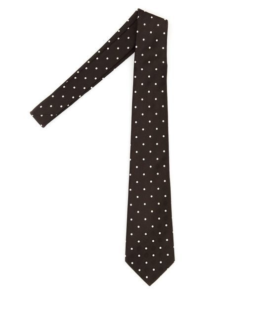 Cravatta in raso ricamato di Saint Laurent in Black