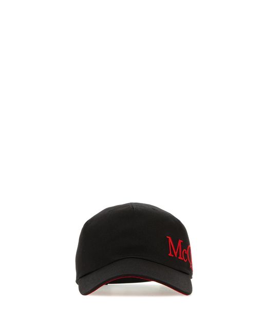 McQueen Black Cotton Baseball Hat for men