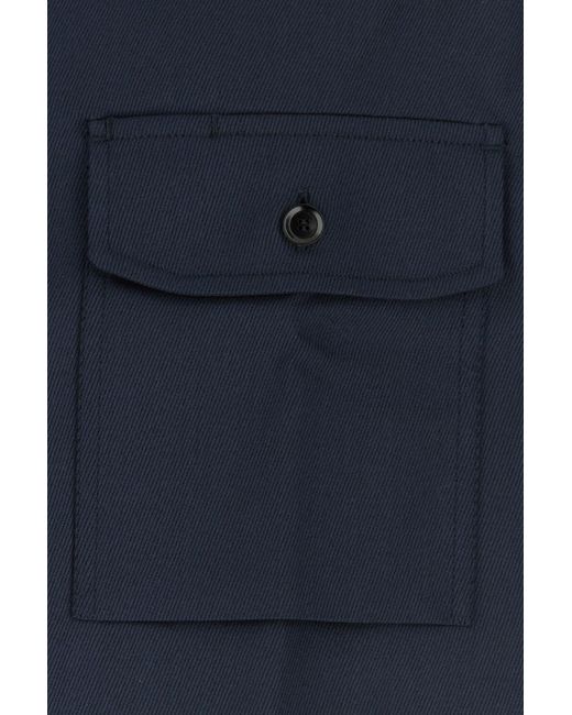 Brioni Dark Blue Wool Shirt for men