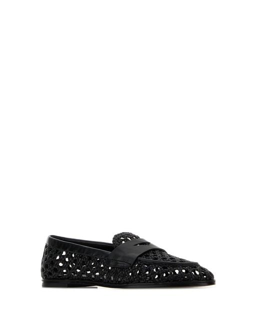 Stuart Weitzman Black Spencer Woven Loafer