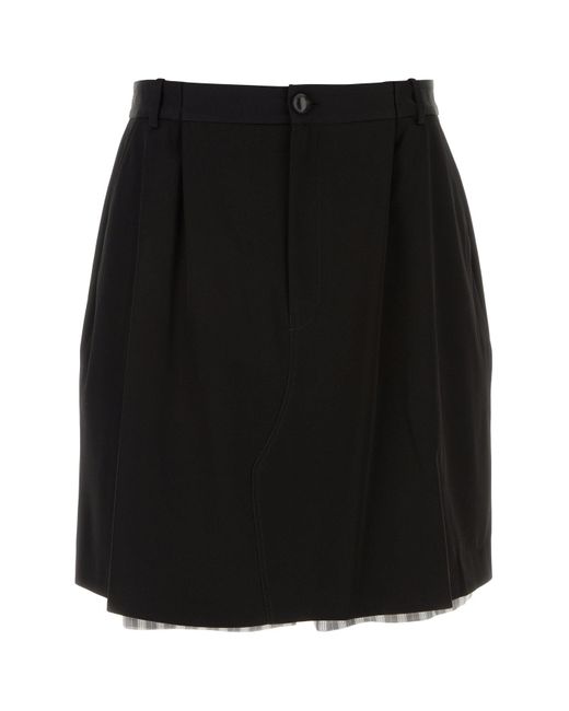NAMACHEKO Black Multicolor Cupro And Wool Tidan Bermuda Shorts for men