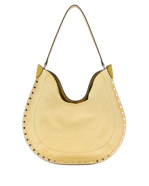 Isabel Marant Natural Pastel Yellow Suede Oskan Shopping Bag