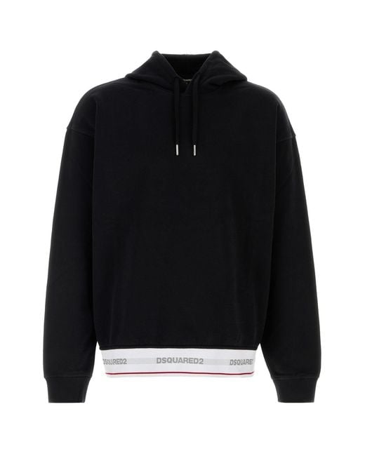 DSquared² Black Cotton Oversize Sweatshirt for men