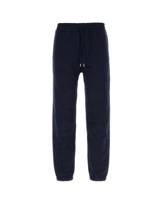 Pantalone jogging in cotone blu scuro di Saint Laurent in Blue da Uomo