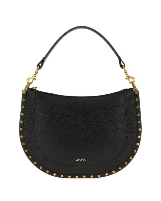 Isabel Marant Black Leather Oskan Shoulder Bag