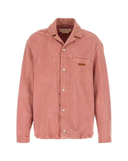 Marni Pink Suede Shirt for men
