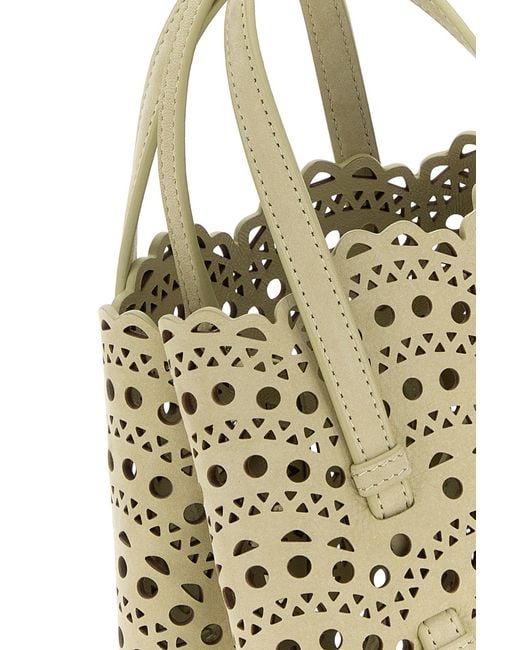 Alaïa Natural Sage Green Nubuck Mina 20 Handbag