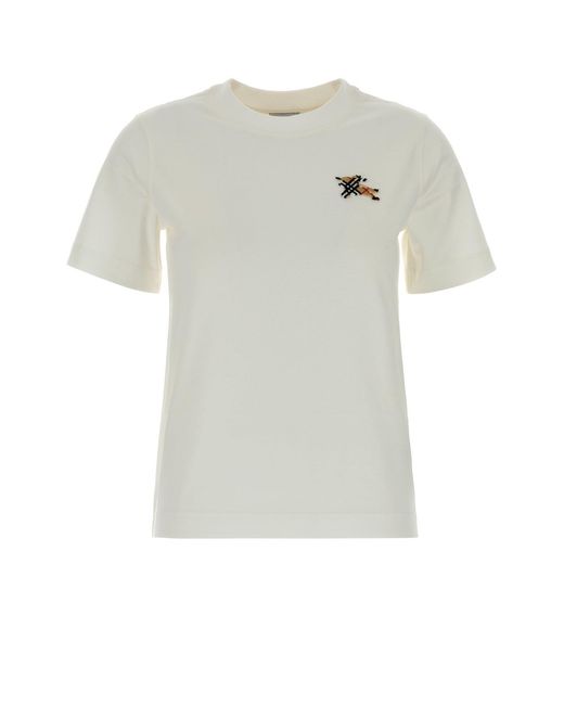 Burberry White Logo Crew Neck T-Shirt