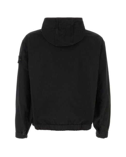 Stone Island Black Cotton Bomber Jacket for men