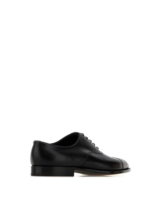 Edward Green Black Leather Chelsea Lace-up Shoes for men