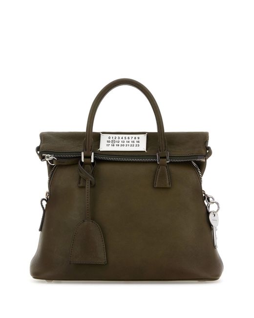Maison Margiela Brown Olive Green Leather Mini 5ac Handbag for men