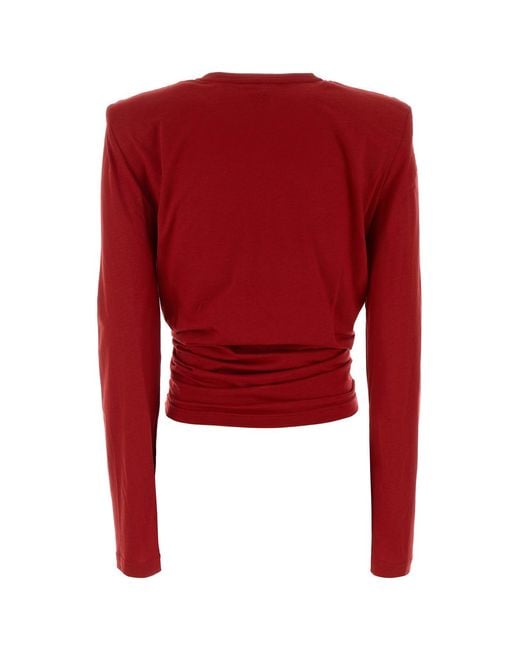 Magda Butrym Red Cotton Blend T-shirt
