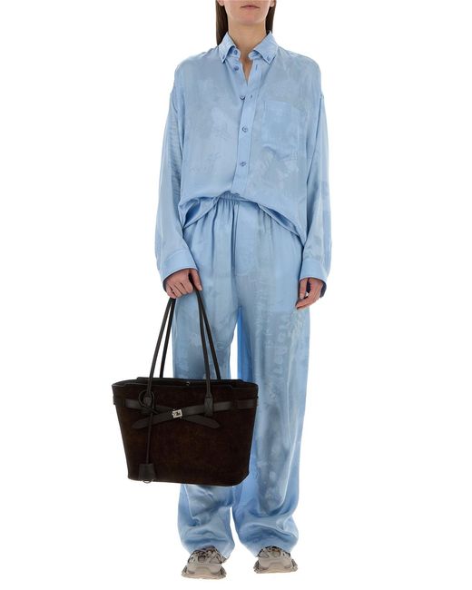 Balenciaga Light Blue Silk Shirt