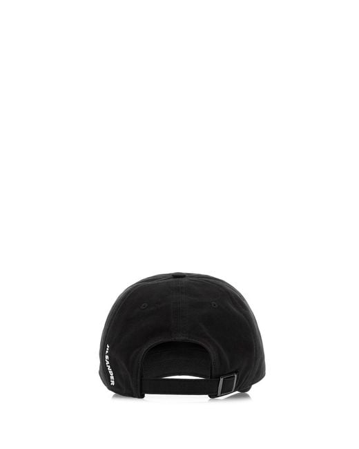 Jil Sander Black Twill Baseball Cap for men