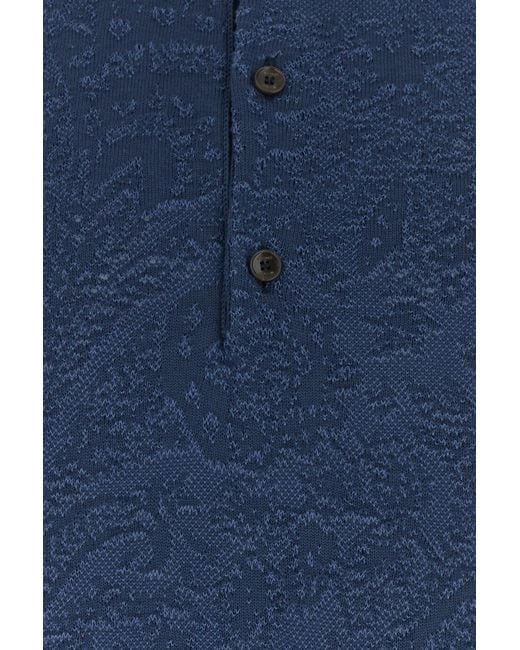 Etro Blue Cotton Polo Shirt for men