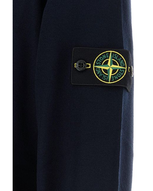 Stone Island Blue Midnight Wool Sweater for men