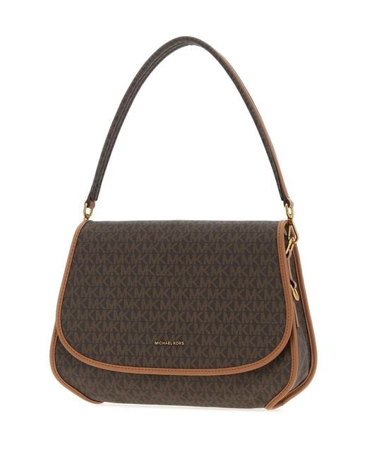 MICHAEL Michael Kors Brown Printed Canvas Holmes Shoulder Bag