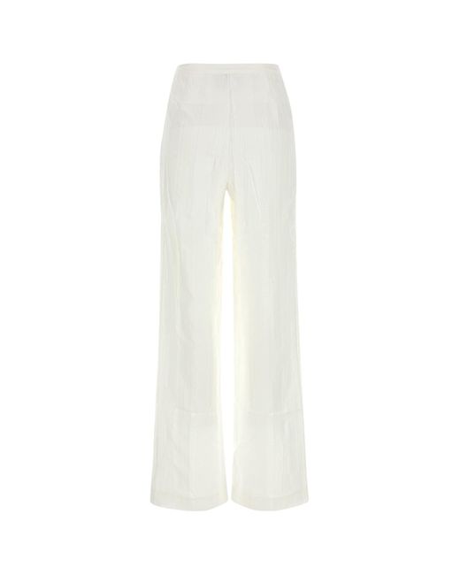 Loulou White Silk Blend Soler Pant