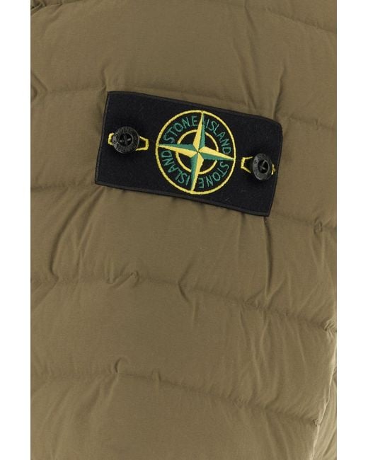 Stone Island Army Green Stretch Nylon Jacket for men