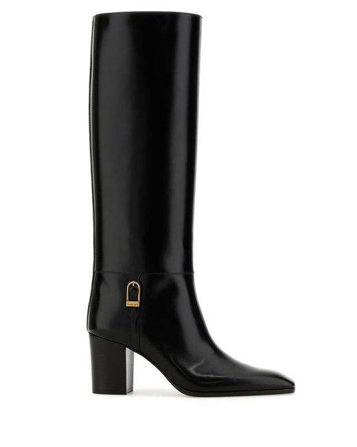 Stivali Julia 70 in pelle nera di Saint Laurent in Black