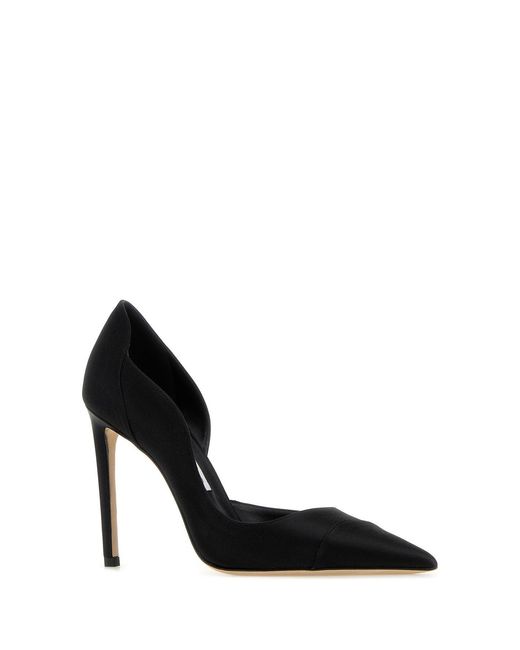 Jimmy Choo Black Satin Brigitte 100 Pumps