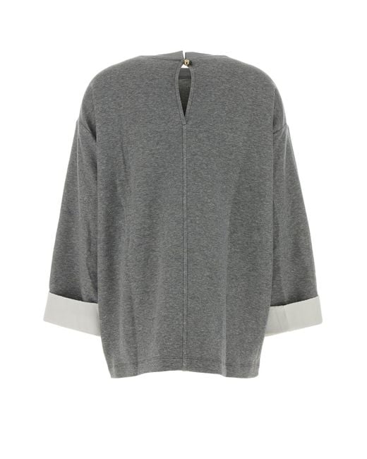 Carven Gray Grey Nylon Blend Oversize Sweatshirt