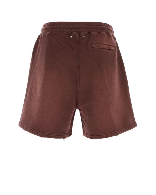 Golden Goose Deluxe Brand Red Burgundy Cotton Bermuda Shorts for men