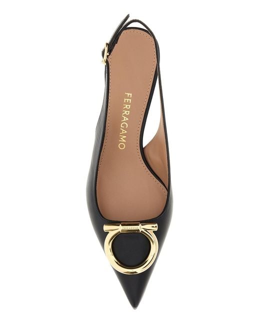 Ferragamo Black Slingback Pumps