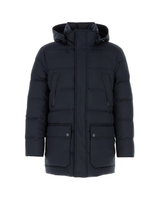 Canali Navy Blue Polyester Down Jacket for men