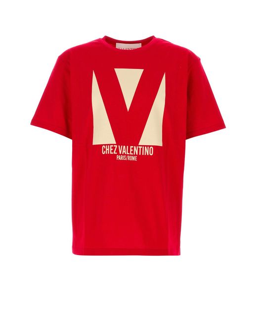 Valentino Garavani Red Cotton T-shirt for men