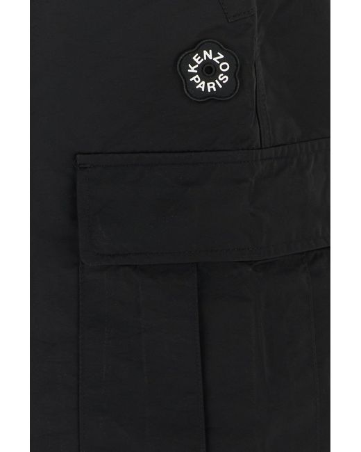 KENZO Black Nylon Blend Cargo Pant for men