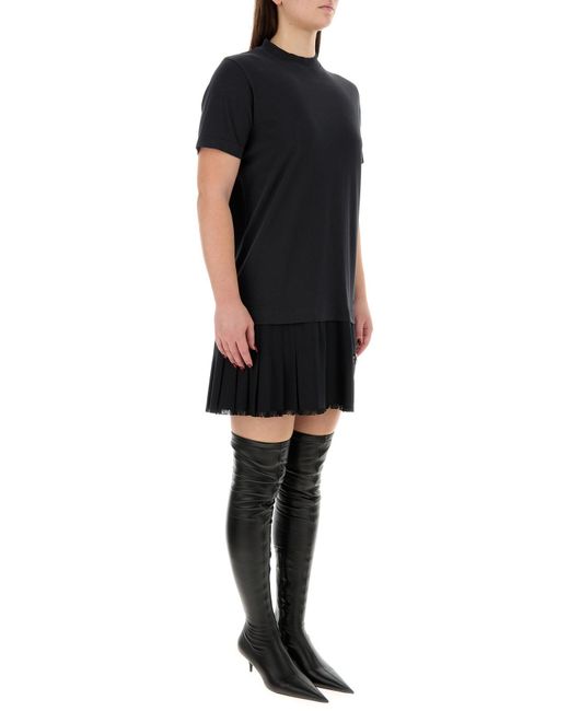 Abito t-shirt in cotone nero di Balenciaga in Black