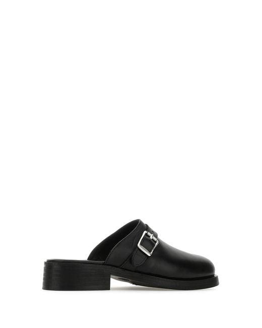 Our Legacy Black Leather Slippers for men