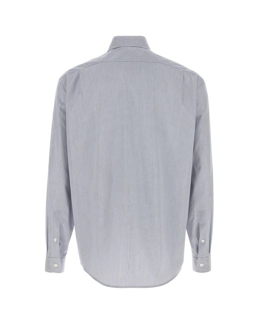 The Row Gray Embroidered Poplin Pompeo Shirt for men