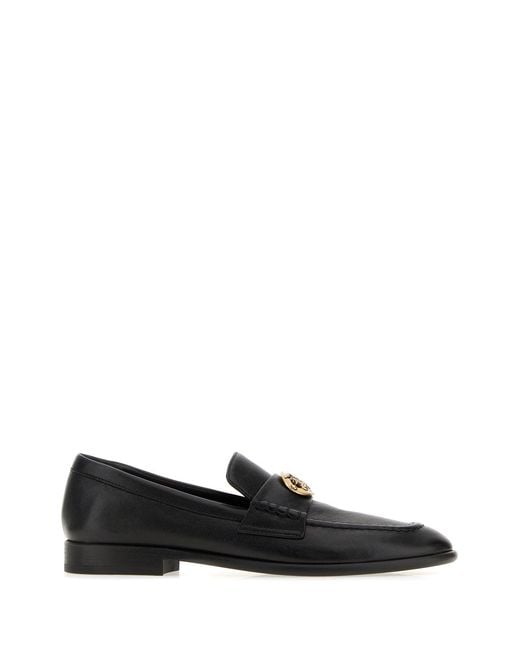 Burberry Black Leather Loafers