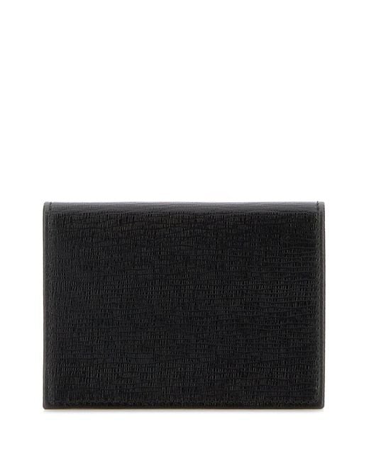 Ferragamo Black Salvatore Leather Card Holder for men