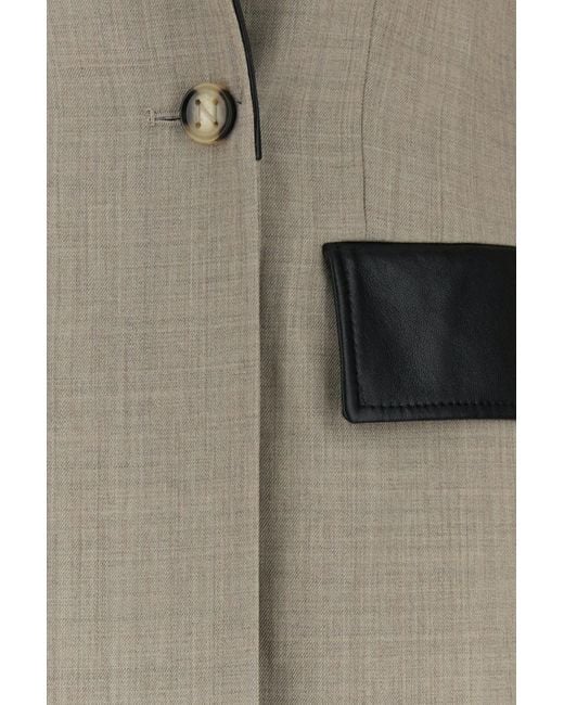 Nanushka Multicolor Dove Grey Twill Ferris Coat